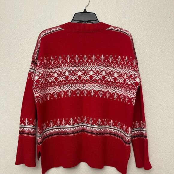 Tommy Hilfiger Red and White Patterned Sweater - Picture 5 of 5